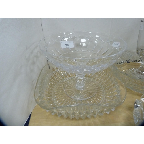 29 - Group of cut glass and crystal to include a Regency-style rummer, bowls, ashtray, stemmed bowl, dish... 