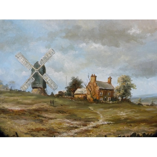 36 - James PrestonWindmill by a houseSigned and dated '72, oil on board, 28cm x 43cm.... 