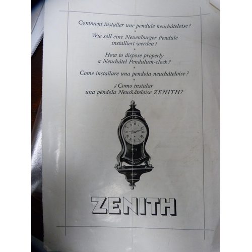 4 - Zenith red lacquered pendulum clock with instructions.