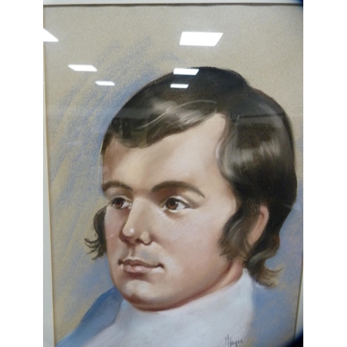 41 - M HayesPortrait of Robert Burns, and a print after Sir William Russell Flint.  (2)... 