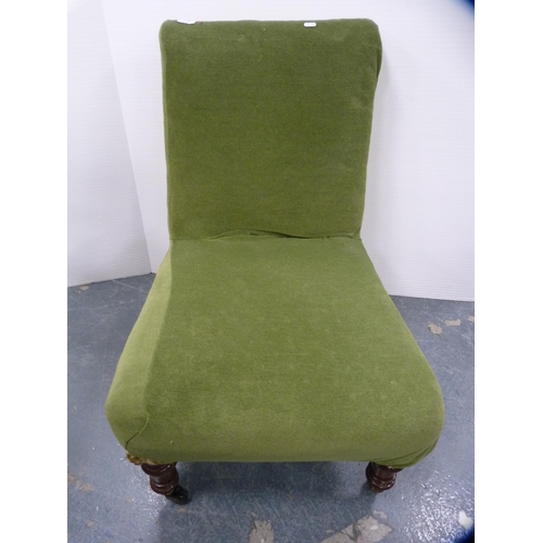 410 - Edwardian upholstered open armchair.