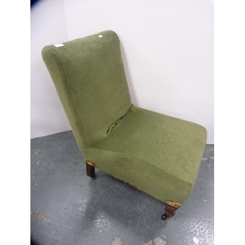 410 - Edwardian upholstered open armchair.