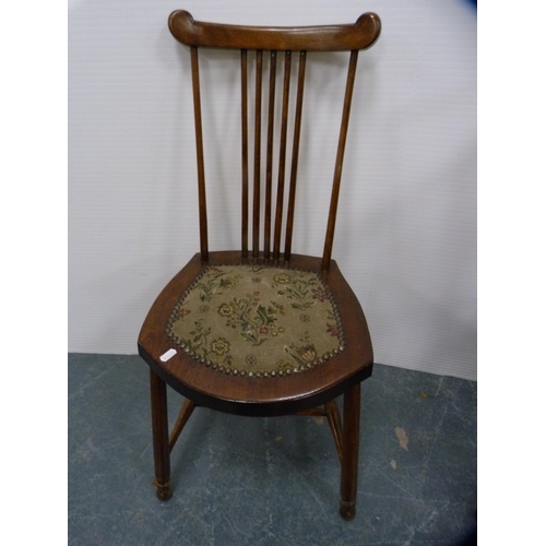 412 - Edwardian mahogany carver chair and a single spindle-back chair.  (2)