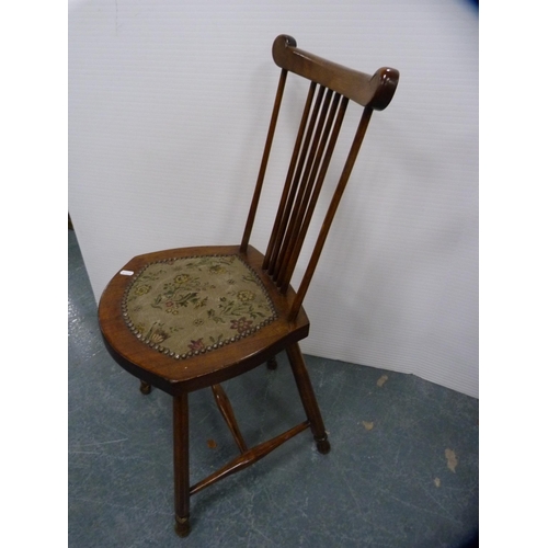 412 - Edwardian mahogany carver chair and a single spindle-back chair.  (2)