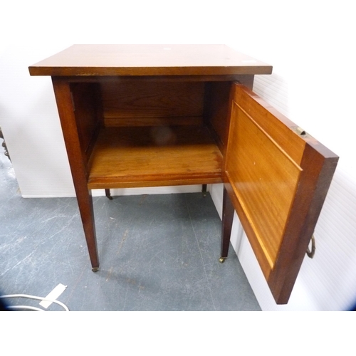 427 - Edwardian inlaid mahogany pot cupboard.