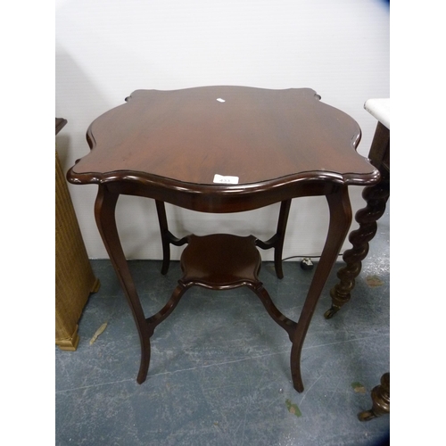 433 - Mahogany two-tier window table.