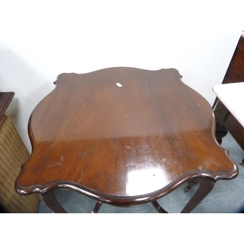 433 - Mahogany two-tier window table.