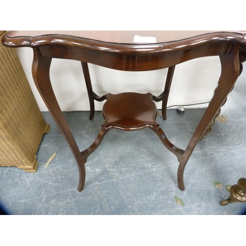 433 - Mahogany two-tier window table.