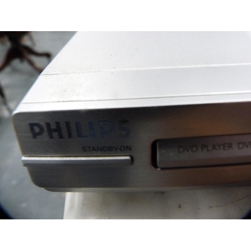 434 - Technics portable television and a Philips DVD player.