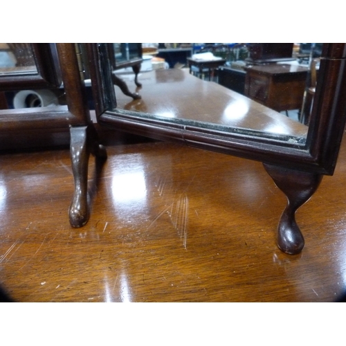 436 - Mahogany-framed triple dressing mirror.