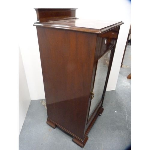 442 - Edwardian inlaid music cabinet.