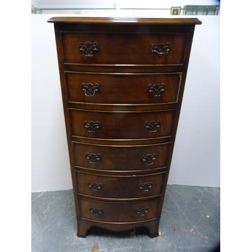 451 - Walnut chest of six drawers.