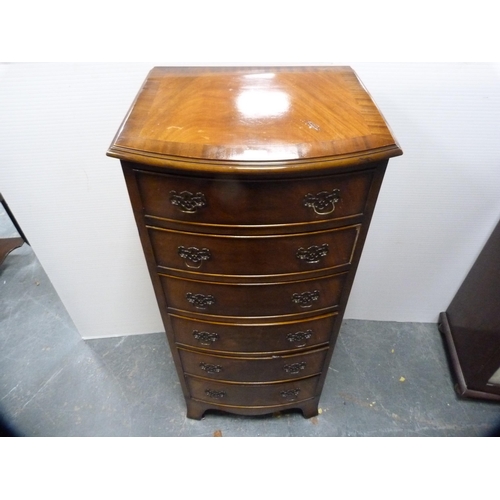 451 - Walnut chest of six drawers.