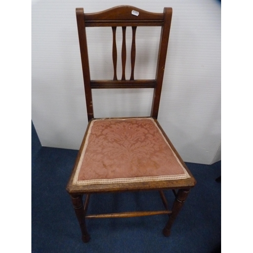 457 - Set of three matching Hepplewhite-style shield-back dining chairs and two parlour chairs.  (5)