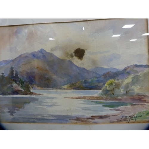 46 - John Kidd MaxtonView of a lochSigned, watercolour, 25cm x 38cm.