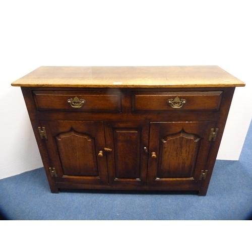 460 - Ludlow style oak cupboard with two drawers above cupboard doors.