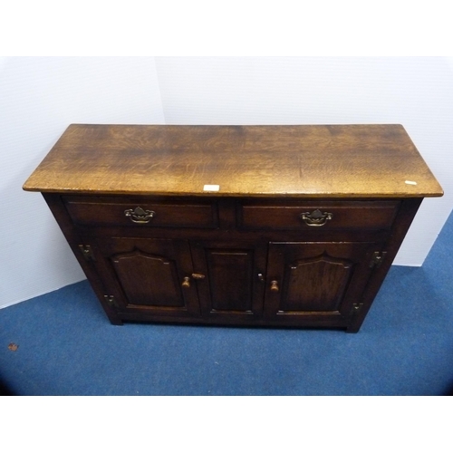 460 - Ludlow style oak cupboard with two drawers above cupboard doors.