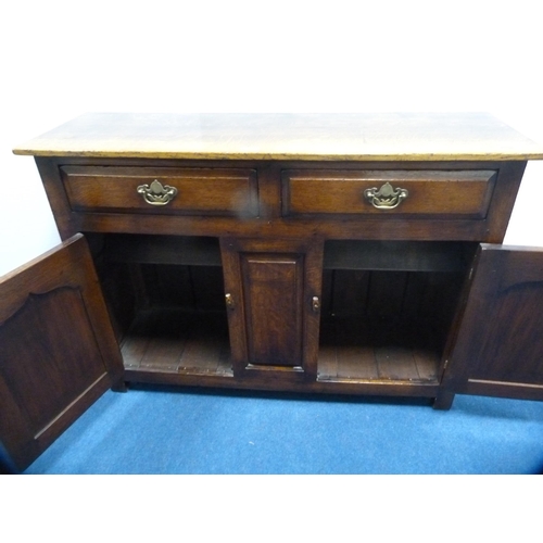 460 - Ludlow style oak cupboard with two drawers above cupboard doors.