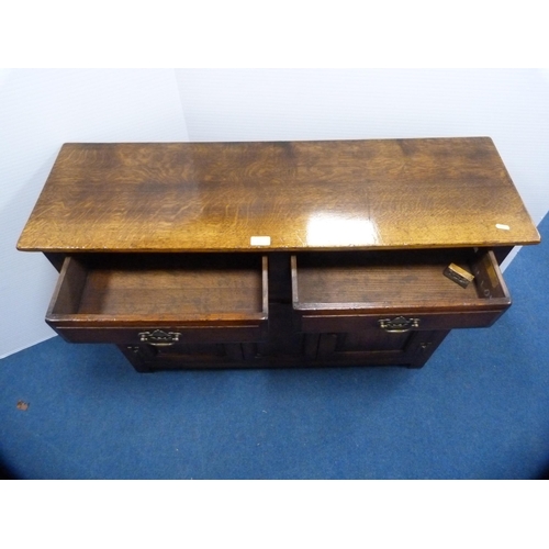 460 - Ludlow style oak cupboard with two drawers above cupboard doors.