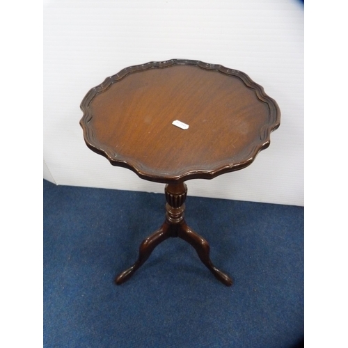 462 - Mahogany nest of three tables, wine table, small Chippendale-style stand and a swing oval dressing m... 