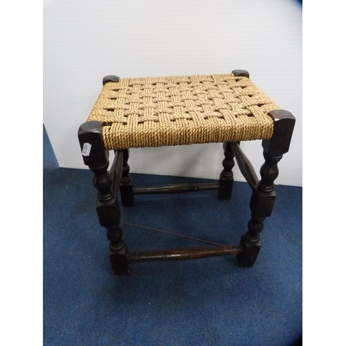 464 - Piano stool and a string-top stool.  (2)