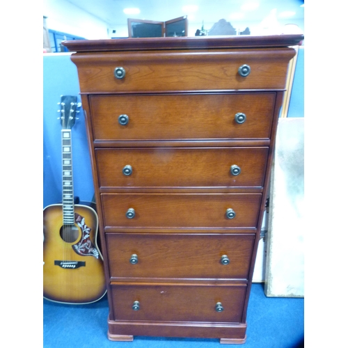 470 - Modern cherrywood chest of six drawers.