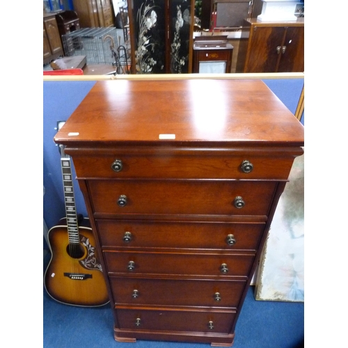 470 - Modern cherrywood chest of six drawers.