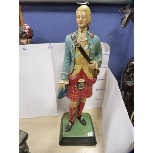 5 - Black Watch decanter and two Drambuie advertising figures.  (3)