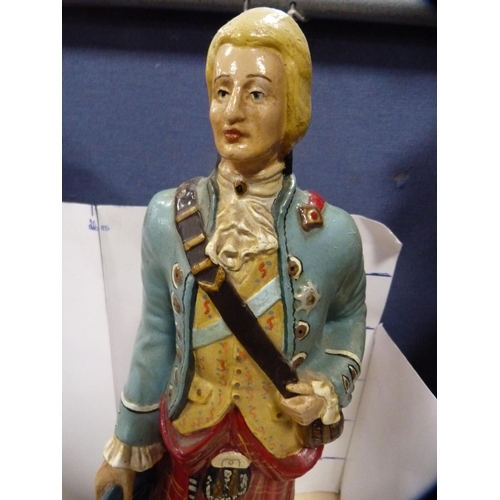 5 - Black Watch decanter and two Drambuie advertising figures.  (3)