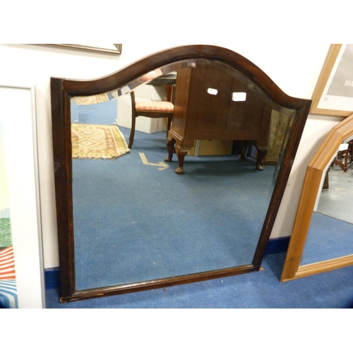 55 - Arched-top wall mirror and a fire guard.