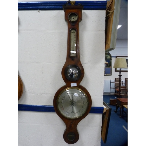 63 - 19th century mahogany wheel barometer.