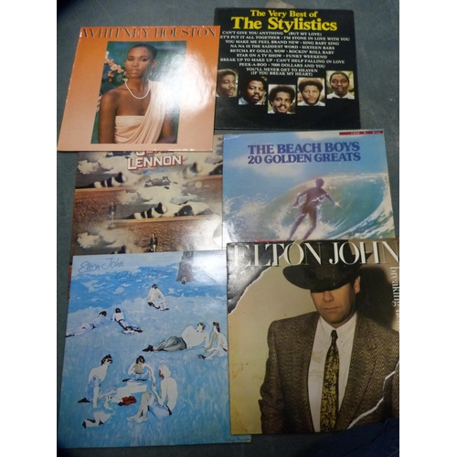 76 - Collection of LPs to include The Beach Boys, John Lennon, Barbra Streisand, Eddie Cochran, Mike Oldf... 