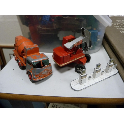 82 - Collection of playworn die cast toys including Lesney etc.