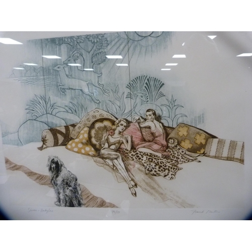 86 - Frank MartinPromenadePencil signed limited edition print, 77/150, and another Sevres Babylon.  ... 