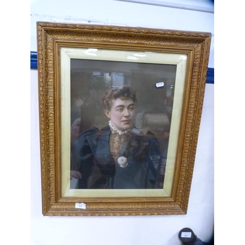 94 - Edwardian overpainted portrait of a lady.