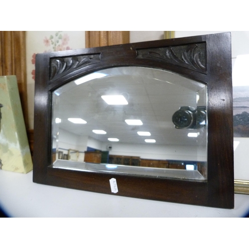 95 - Pair of framed botanical studies, print of a bird, carved wall mirror and a framed photograph of Car... 