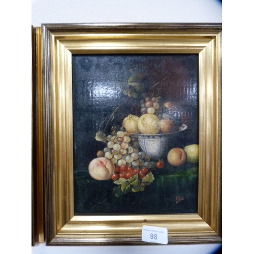 98 - Pair of 19th century-style still life oils in gilt frames.  (2)