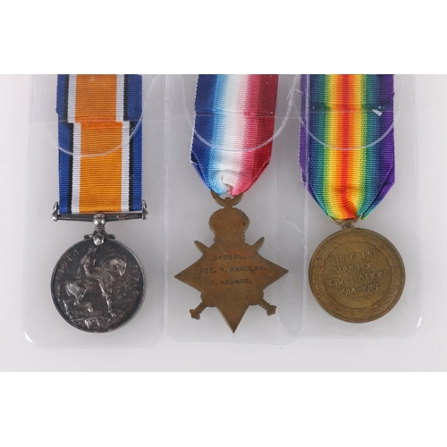 768 - Medals of S/8535 Private Robert Wardlaw of the 1st Battalion Black Watch Royal Highlanders who was k... 