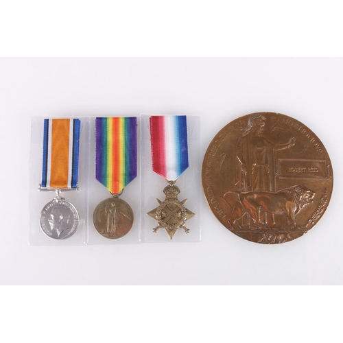 771 - Medals of 2842 Private Robert Reid of the 7th Battalion Black Watch Royal Highlanders who was killed... 