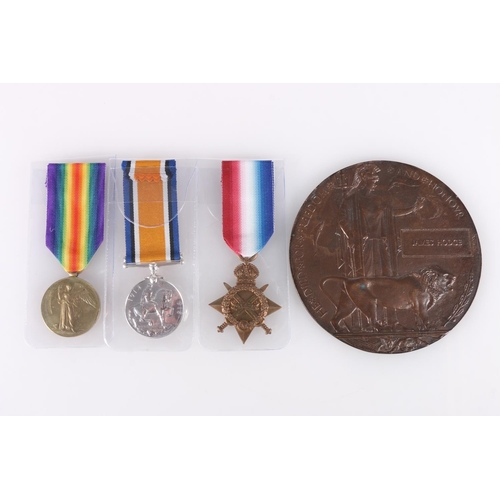 772 - Medals of 2189 Sergeant James Hodge of the 6th Battalion Cameronians (Scottish Rifles) who was kille... 