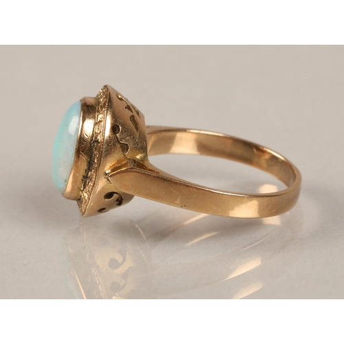 50 - Ladies Opal ring.ring size k