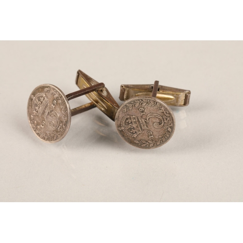 65 - Pair of threepence cufflinks