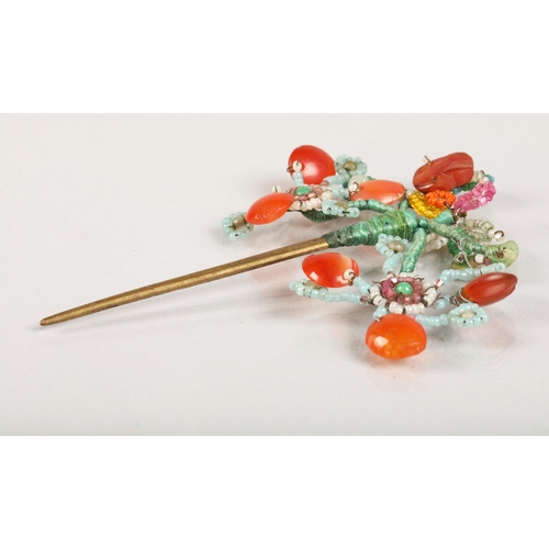 70 - Hairpin set with semi-precious stones