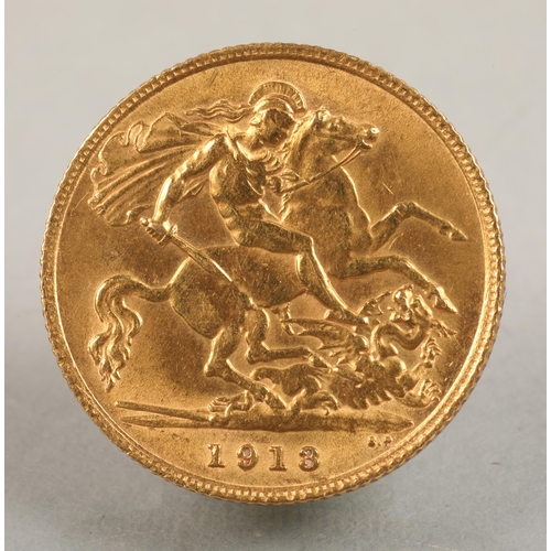 82 - Gold half sovereign, 1913