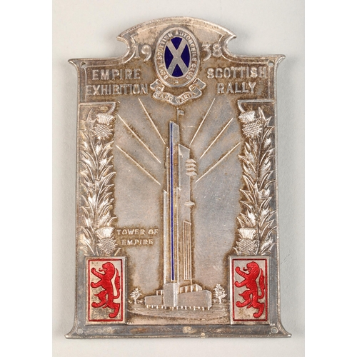 87 - Empire Exhibition Scottish Rally plaque, 1938