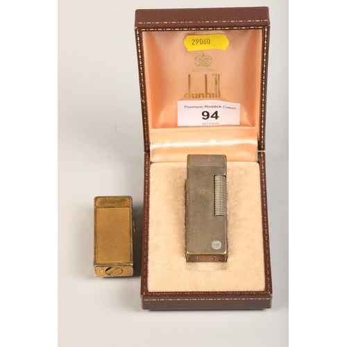 94 - Cased Dunhill lighter and another