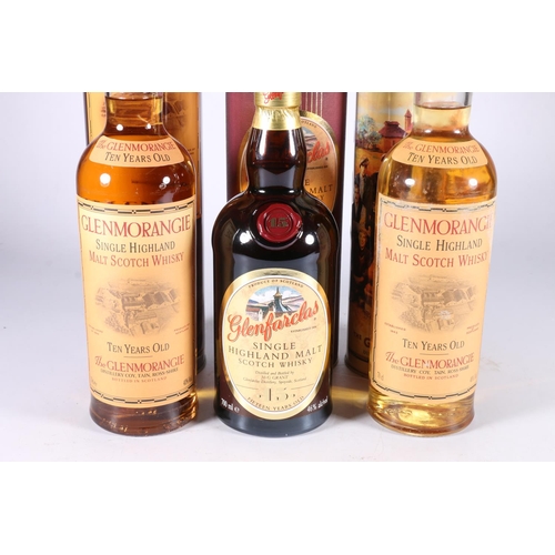 335 - Three bottles of single malt Scotch whisky to include GLENFARCLAS 15 year old 70cl 46% abv. boxed, G... 