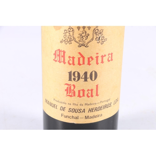 357 - MADEIRA BOAL 1940 vintage port style wine, garrafa number 00336, no abv. or vol stated. 