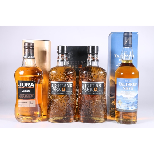 368 - Four bottles of Island single malt Scotch whisky to include HIGHLAND PARK 12 year old 70cl 40% abv. ... 