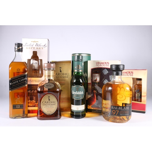 369 - Three bottles of single malt Scotch whisky to include BALBLAIR 1997 10 year old 70cl 43% abv. CARDHU... 